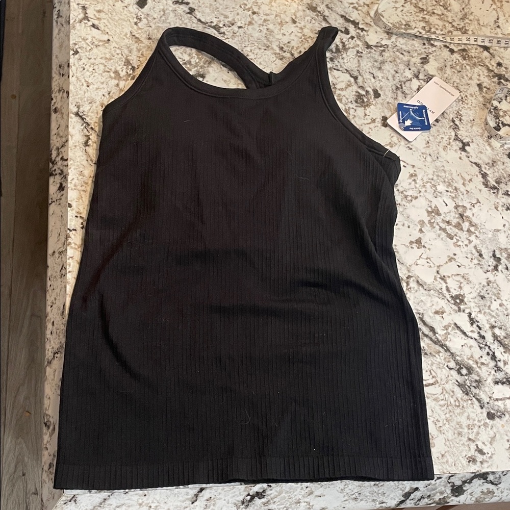 Black Ribbed Tank Top